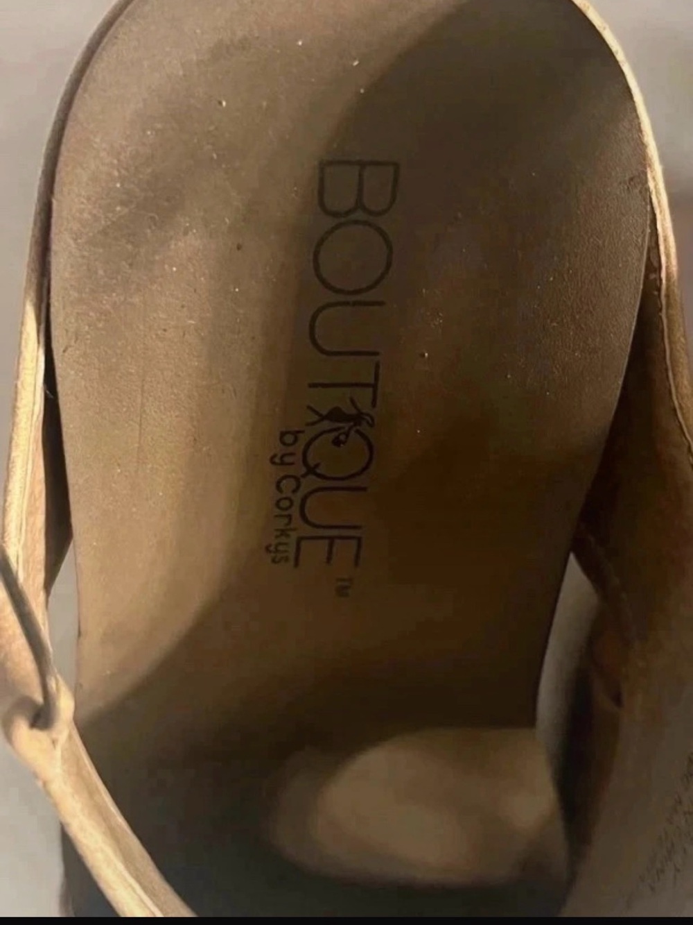 Corkys Tan Leather Cork Wedge Sandals with Stud Accents Carley - Picture 5 of 6